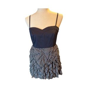 H&M blue spaghetti strap ruffle party dress 8